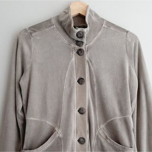 SANDWICH Soft Velvet Button Down Cardigan Gray Sz S - Picture 2 of 10